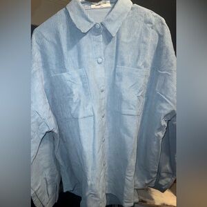 HyFve dusty blue corduroy button down